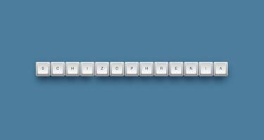 schizophrenia text on a 3d keyboard button with shadow concept series photo