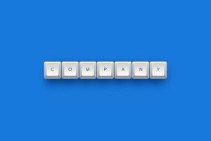 Company text on a 3d keyboard button with shadow concept series photo