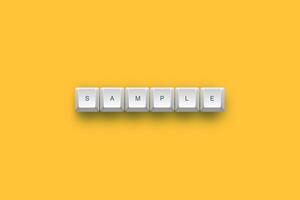 Sample text on a 3d keyboard button with shadow concept series photo