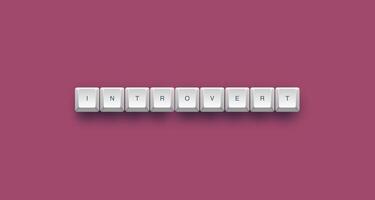 Introvert text on a 3d keyboard button with shadow concept series photo