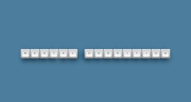 Mental condition text on a 3d keyboard button with shadow concept series photo