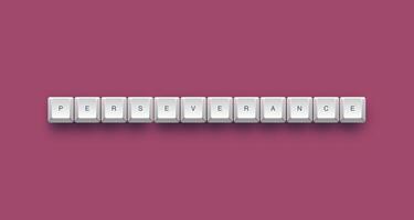 perseverance text on a 3d keyboard button with shadow concept series photo