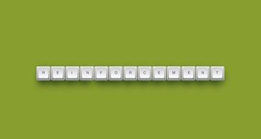 reinforcement text on a 3d keyboard button with shadow concept series photo