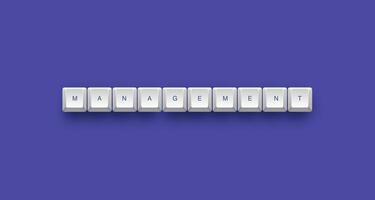 Management text on a 3d keyboard button with shadow concept series photo