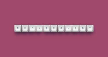 reflexology text on a 3d keyboard button with shadow concept series photo