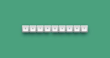 Extrovert text on a 3d keyboard button with shadow concept series photo