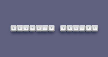 Graphic design text on a 3d keyboard button with shadow concept series photo