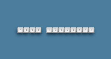 Food industry text on a 3d keyboard button with shadow concept series photo