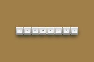 Overview text on a 3d keyboard button with shadow concept series photo