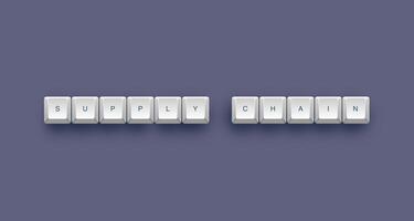 Supply chain text on a 3d keyboard button with shadow concept series photo