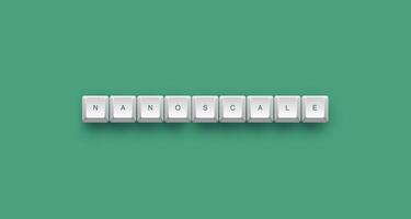 Nanoscale text on a 3d keyboard button with shadow concept series 1911 photo