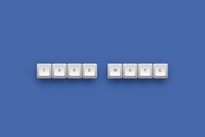 Take away text on a 3d keyboard button with shadow concept series photo