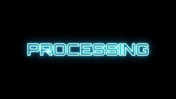 Animated neon glowing processing animation Processing Futuristic progress motion graphics 4k footage video
