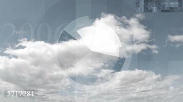 Hi-tech futuristic background with sky cloudscape video