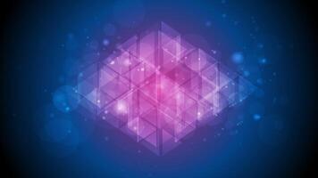Tech polygon abstract blue purple shiny sparkling video
