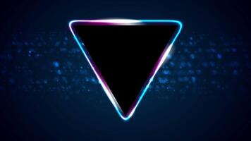 Retro neon 80s shiny triangle video