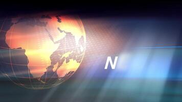 Graphical Digital News Background With Earth Globe on Floor video