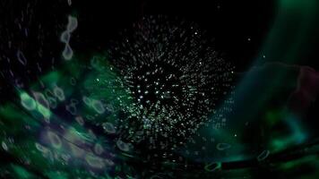 A green and black background with a bunch of bubbles video