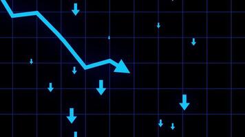Animation of a Blue Line Graph Dropping Down video