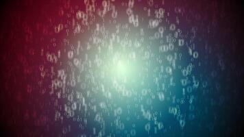 Red blue technology binary code video