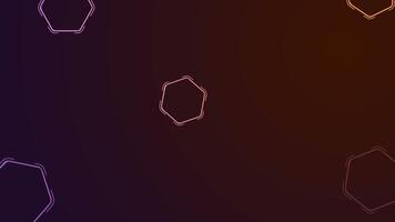 Abstract retro neon shiny hexagons video