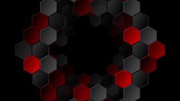 Red and black tech hexagons video