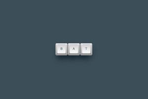 bat text on a 3d keyboard button with shadow concept series photo