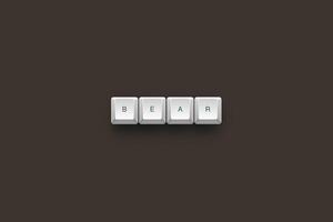 Bear text on a 3d keyboard button with shadow concept series photo