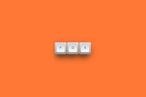Fox text on a 3d keyboard button with shadow concept series photo
