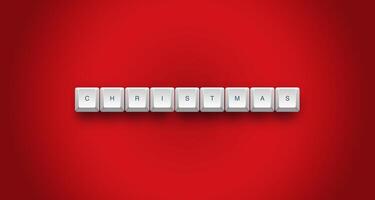 Christmas text on a 3d keyboard button with shadow concept series photo