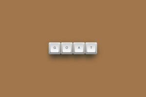 goat text on a 3d keyboard button with shadow concept series photo