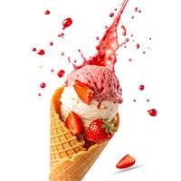 3d splash cone ice cream 2 isolated white background photo