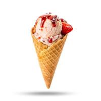 3d cone ice cream 5 isolated white background photo