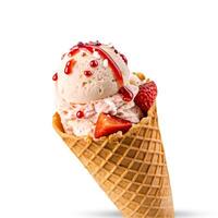 3d cone ice cream 3 isolated white background photo