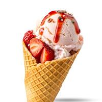 3d cone ice cream 4 isolated white background photo