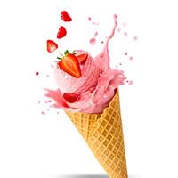 3d cone ice cream splashing 3 isolated white background photo