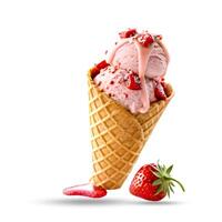 3d cone ice cream 6 isolated white background photo