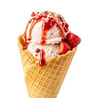 3d cone ice cream 2 isolated white background photo
