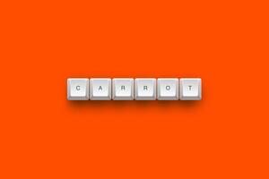 Carrot text on a 3d keyboard button with shadow concept series photo