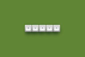Guava text on a 3d keyboard button with shadow concept series photo