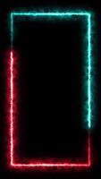 4K Neon Overlay Frame Motion with Fire Effects for Mobile Vertical video