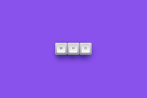 Who text on a 3d keyboard button with shadow concept series photo