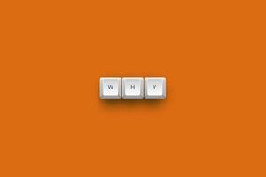 Why text on a 3d keyboard button with shadow concept series photo