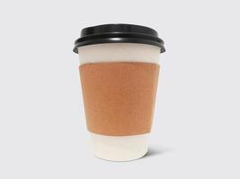 Coffee cup in hand front view photo