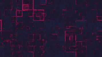 digital design featuring dark blue and red neon squares glowing edges and abstract grid elements Perfect for tech event themes futuristic posters or modern design projects video