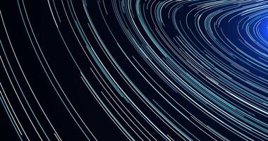 partículas comovente ao longo curvado trajetórias. partícula faixas. abstrato animação.3 video