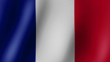France Flag Waving Animation in Loop with Fabric Texture and 4K Resolution Motion Background video