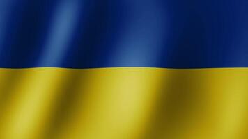 Ukraine Flag Waving in Loop with Fabric Texture Background video