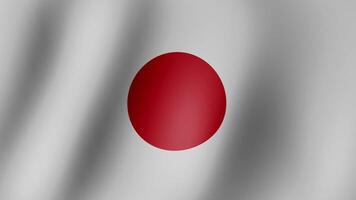 Japan Flag Waving Loop with Fabric Texture in 4K Quality, Realistic Japanese Flag Motion, Seamless Loop Animation for National Themes and Backgrounds video