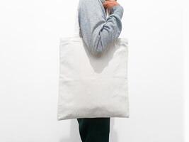 Canvas tote bag front view photo